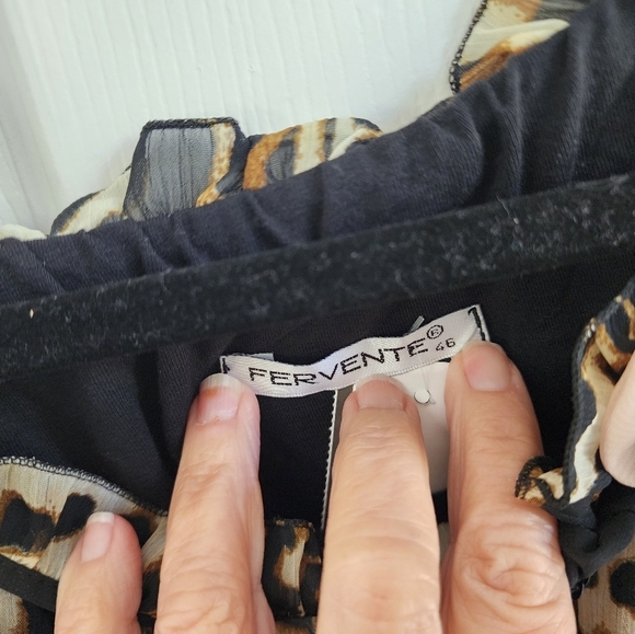 Fervante Glam Party  leopard print with sequined flowers SZ 46 - Picture 3 of 7